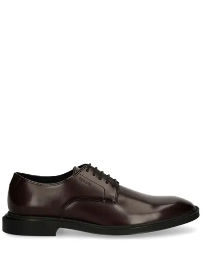 Hugo Boss Leather Derby Shoes In Brown