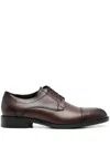 Hugo Boss Logo-debossed Derby Shoes In Brown