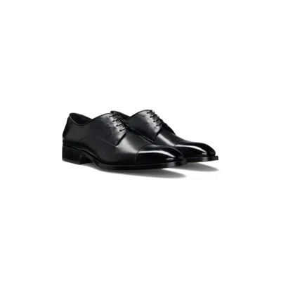 HUGO BOSS LEATHER DERBY SHOES WITH CAP TOE