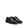 Hugo Boss Italian Leather Derby Shoes With Stitching Details In Black