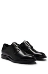 Hugo Boss Leather Derby Shoes With Embossed Logo In Black