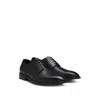 Hugo Boss Italian Leather Derby Shoes With Stitching Details In Black