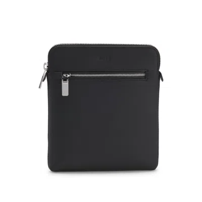 Hugo Boss Leather Envelope Bag With Embossed Logo In Black