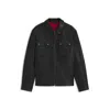 Hugo Boss Leather Field Jacket In A Regular Fit In Black