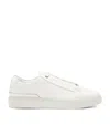 Hugo Boss Gary Grained-leather Trainers With Logo Lace Loop In White