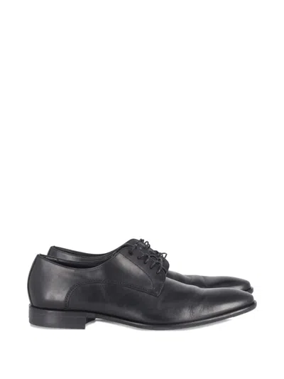 Pre-owned Hugo Boss Leather Lace-up Derby Shoes In Black