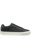 Hugo Boss Leather Lace-up Sneakers In Black