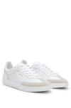 HUGO BOSS LEATHER LACE-UP TRAINERS WITH SUEDE TRIMS