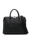 Hugo Boss Leather Laptop Bag In Black