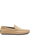 Hugo Boss Leather Loafers In Neutral