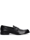 Hugo Boss Grained-leather Driver Moccasins With Logo Strap In Black