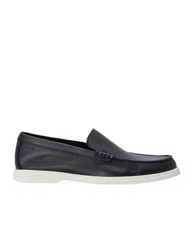 Hugo Boss Leather Loafers In Black
