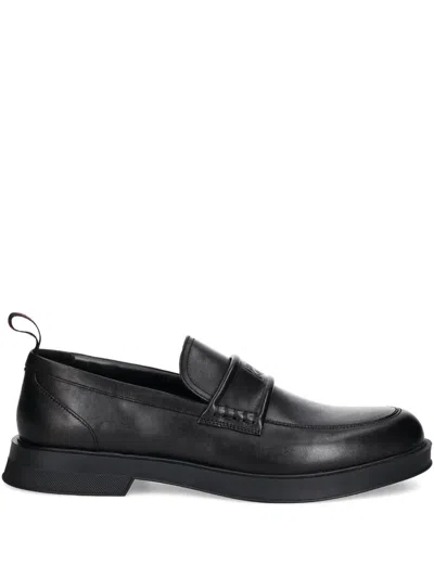 Hugo Boss Leather Loafers In Black