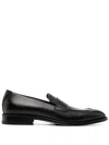 Hugo Boss Boss Derrek Grained Leather Loafers In Black