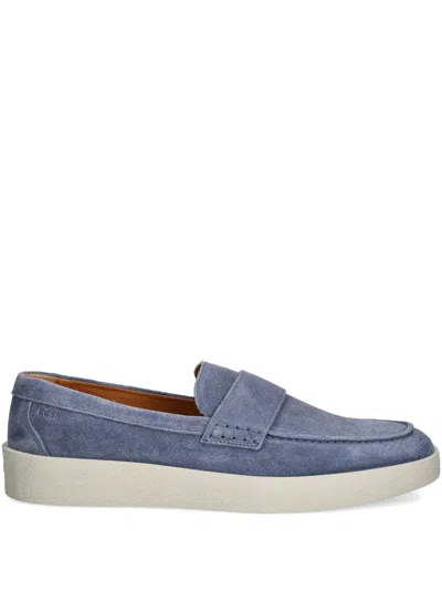 Hugo Boss Leather Loafers In Blue
