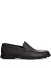Hugo Boss Leather Loafers In Brown