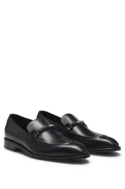 Hugo Boss Black Slip-on Branded Hardware Loafers