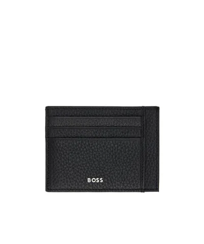 Hugo Boss Leather Logo Cardholder In Black