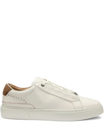 Hugo Boss Leather Low-top Sneakers In Neutral