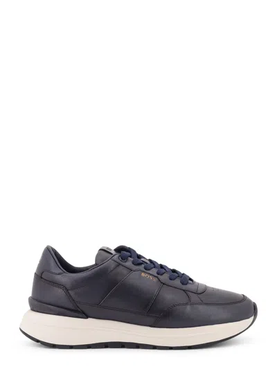 Hugo Boss Leather Low-top Sneakers In Black