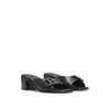 Hugo Boss Leather Mules With Buckle Detail In Black