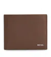 Hugo Boss Leather New Crosstown Wallet In Brown
