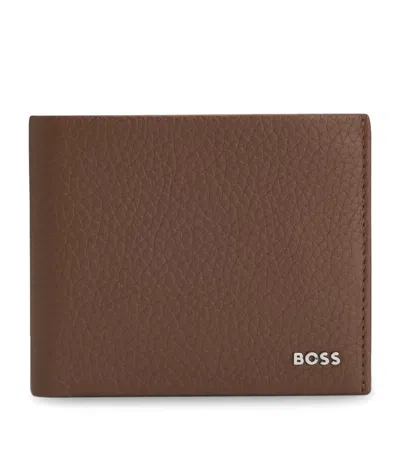 Hugo Boss Leather New Crosstown Wallet In Brown