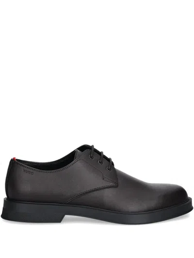 Hugo Boss Leather Oxford Shoes In Brown