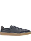 Hugo Boss Leather-panelled Lace-up Sneakers In Black