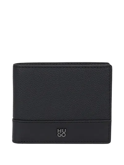 Hugo Boss Leather Panelled Wallet In Black