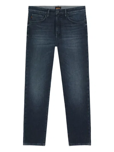 HUGO BOSS LEATHER-PATCH JEANS