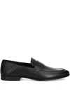 Hugo Boss Leather Penny Loafers In Black