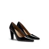 Hugo Boss Leather Pumps With Monogram-patterned Heels In Black