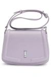 Hugo Boss Leather Saddle Bag With Signature Hardware And Monogram In Light Purple