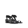 Hugo Boss Leather Sandals With Block Heel In Black