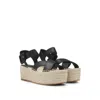 Hugo Boss Leather Sandals With Platform Sole In Black