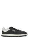 Hugo Boss Leather Sneaker With Contrast Heel Tab In Black