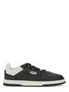 Hugo Boss Leather Sneaker With Contrast Heel Tab In Grey