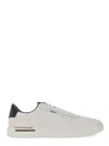 Hugo Boss White Lace-up Sneakers With Preformed Sole And Branded Leather Upper In White