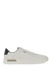 Hugo Boss Leather Trainers With Signature-stripe Details In White
