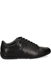 Hugo Boss Leather Sneakers In Black