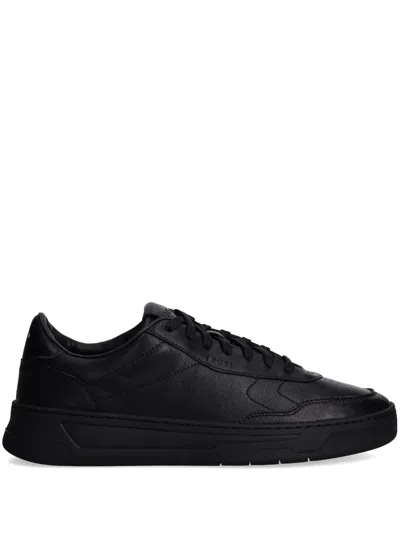 Hugo Boss Leather Sneakers In Black
