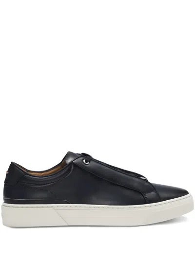 Hugo Boss Leather Sneakers In Blue