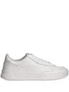 Hugo Boss Gary Tenn Mens Leather Low-top Trainers With Branded Lace Loop Nos In White