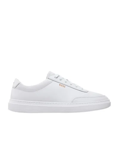 Hugo Boss Leather Sneakers In White