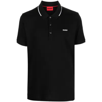 Hugo Boss Leather Sweaters In Black