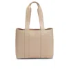 Hugo Boss Leather Tote Bag With Embossed Logo In Brown