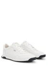 Hugo Boss Leather Trainers With Knurled Sole And Signature Details In White