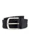 Hugo Boss Leather Woven Belt In Black