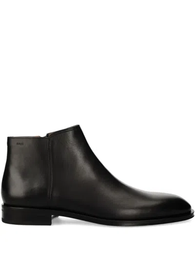 HUGO BOSS LEATHER ZIP-FASTENING ANKLE BOOTS